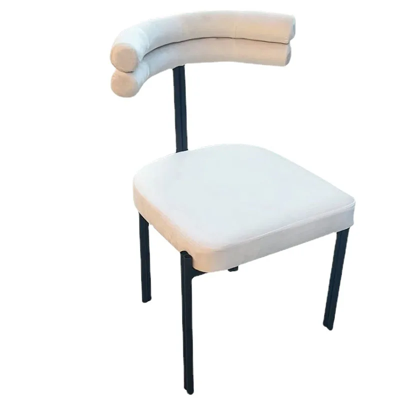 Italian hotel half arc armchair upholstery velvet fabric home restaurant chair for dining room metal leg dining chairs