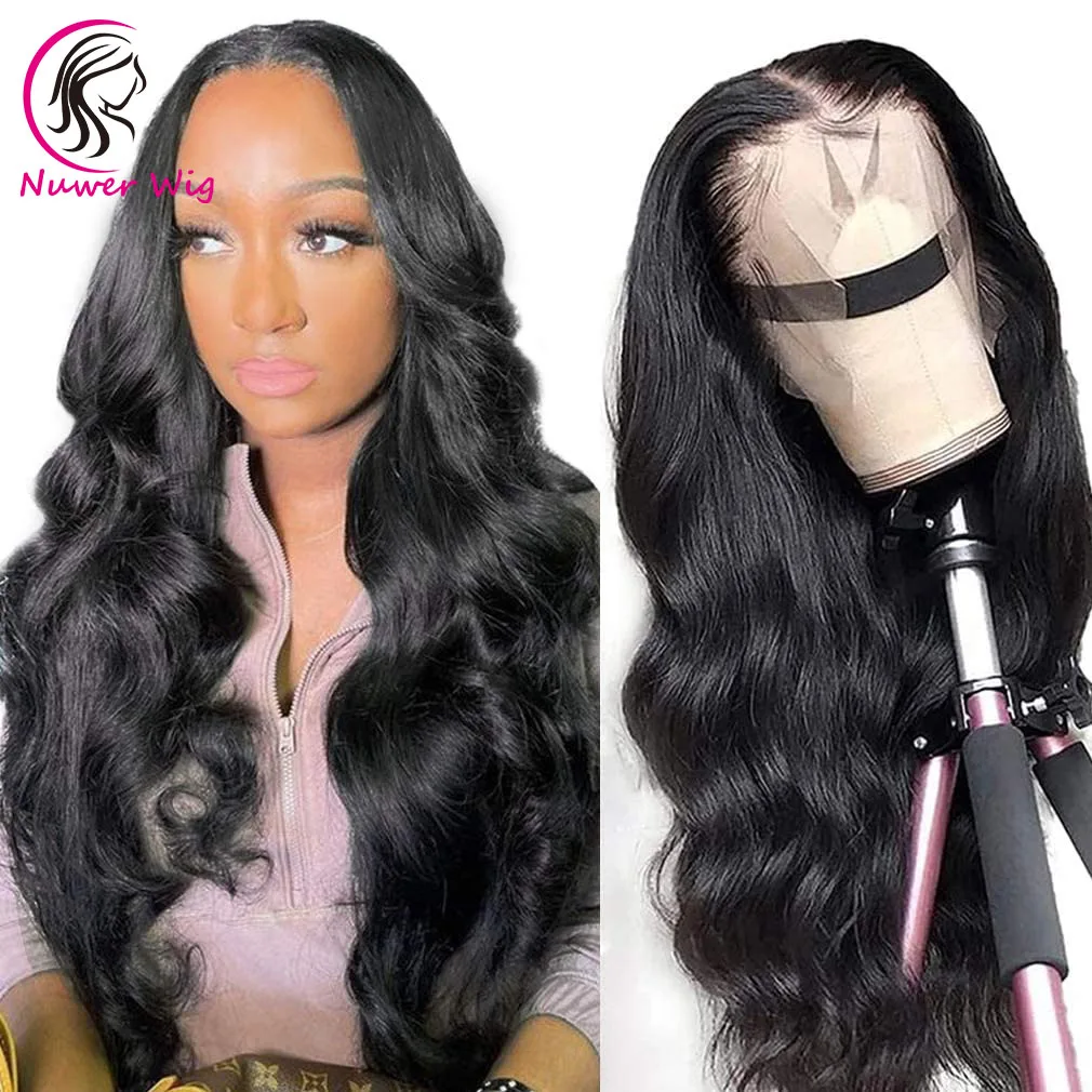 Body Wave 13x4 Transparent Lace Front Wigs Human Hair 180% Dentisy HD Frontal Wigs Pre Plucked with Baby Hair