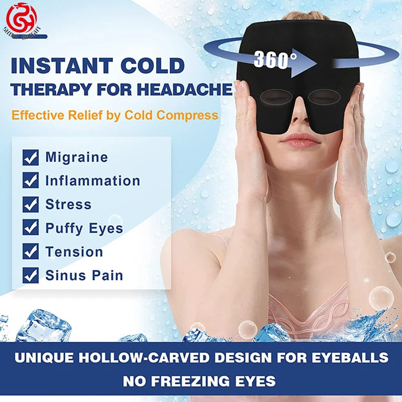 Гель для облегчения головной боли, пакет для обертывания головы от мигрени и мороза, маска для облегчения боли, шапка, шапка