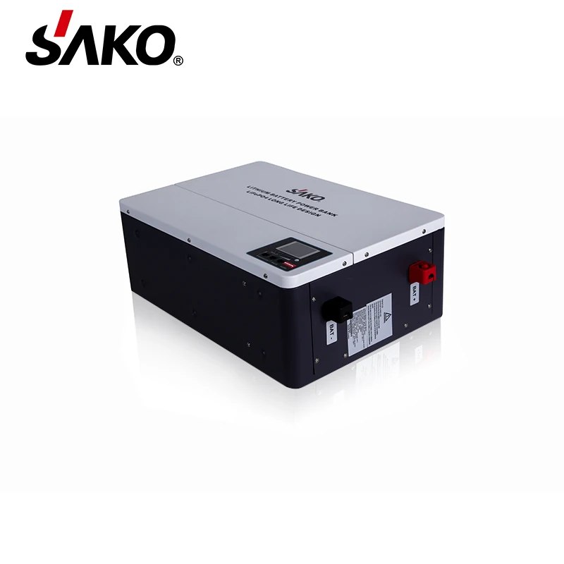 Factory Wall Amounted 51.2V Li Ion Battery 48v 100ah LiFePO4 Battery Pack with 100A BMS built in for Solar System Home Storage