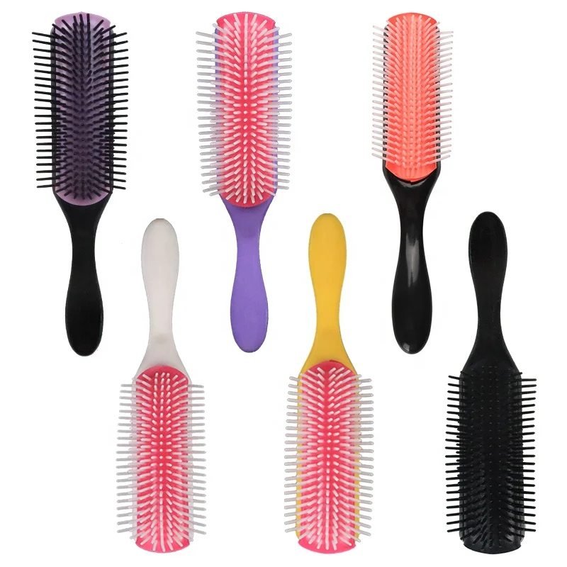 Wholesale custom logo detachable air cushion styling 9 row denman hair brush