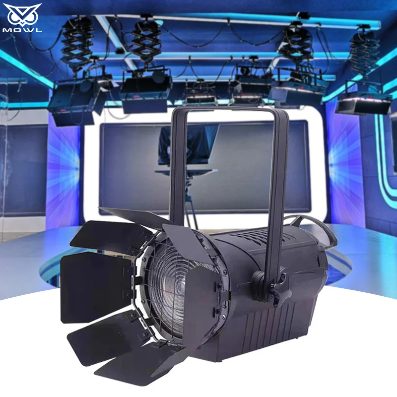 200W DMX Warm Cool White Fresnel Manual Auto Zoom LED Spot Light for Theatre stage Studio