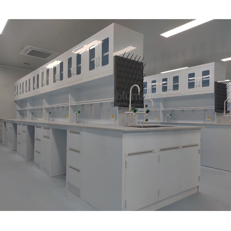 High Quality Chemical Lab Furniture PP Lab Benches Tables with Shelves for Student and University Use