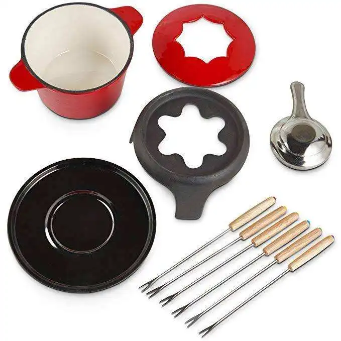 Pot Customized Cast Iron Fondue Pot Cheese Chocolate Fondue Pot Sets