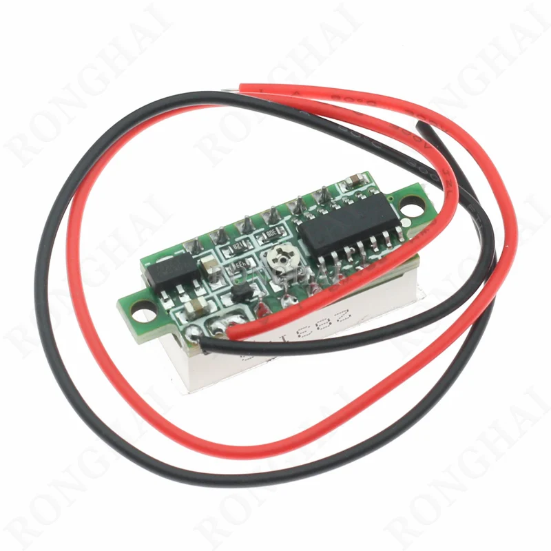0 28 дюймов DC 2 5 V-40V Мини цифровой вольтметр провода красный синий желтый зеленый светодиодный дисплей экран тестер напряжения