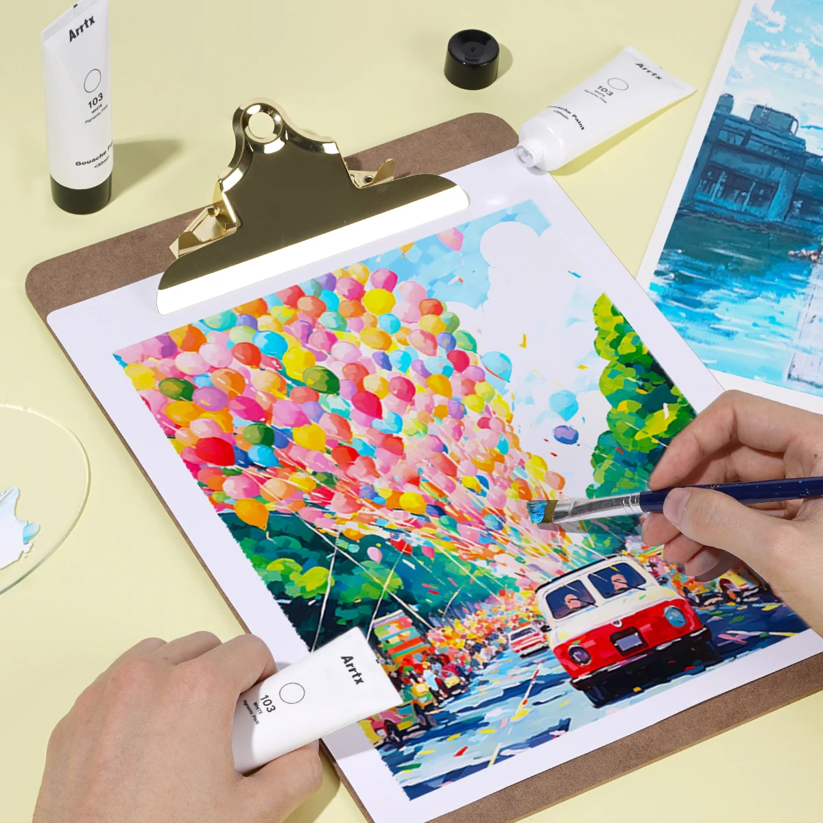 Arrtx APG-003-WH5 White Gouache Paint 30ml/pcs 5pcs set for Watercolor Gouache Painting for Artist