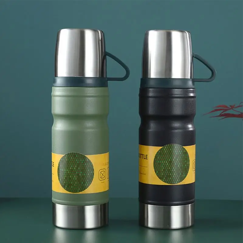 500 мл Термос из нержавеющей стали бутылка вакуумная колба с 3 чашками вакуумные колбы наборы/