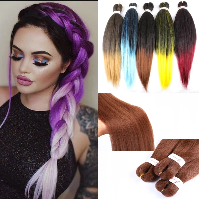 
Wholesale Hot Water Setting Ombre Braid Synthetic Braid Hair Extension Fiber Synthetic Braiding Hair 