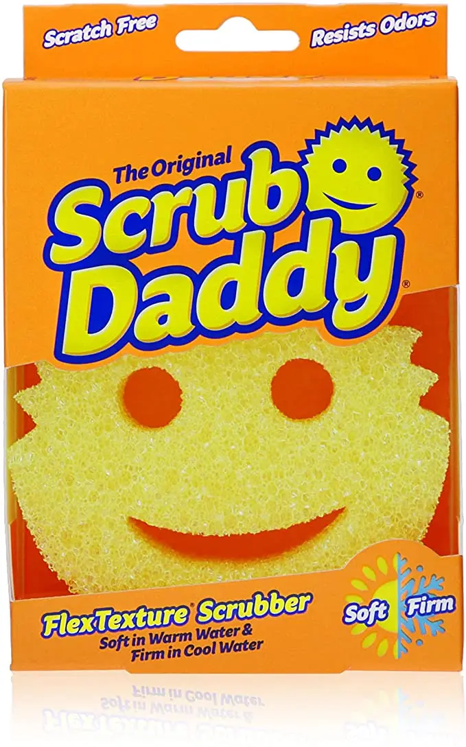 Reusable Sponges Daddy Scrub Soft in Warm Water Firm in Cold Deep Deep Cleaning Kitchen and Bathroom Multi-use  Dishwasher Safe