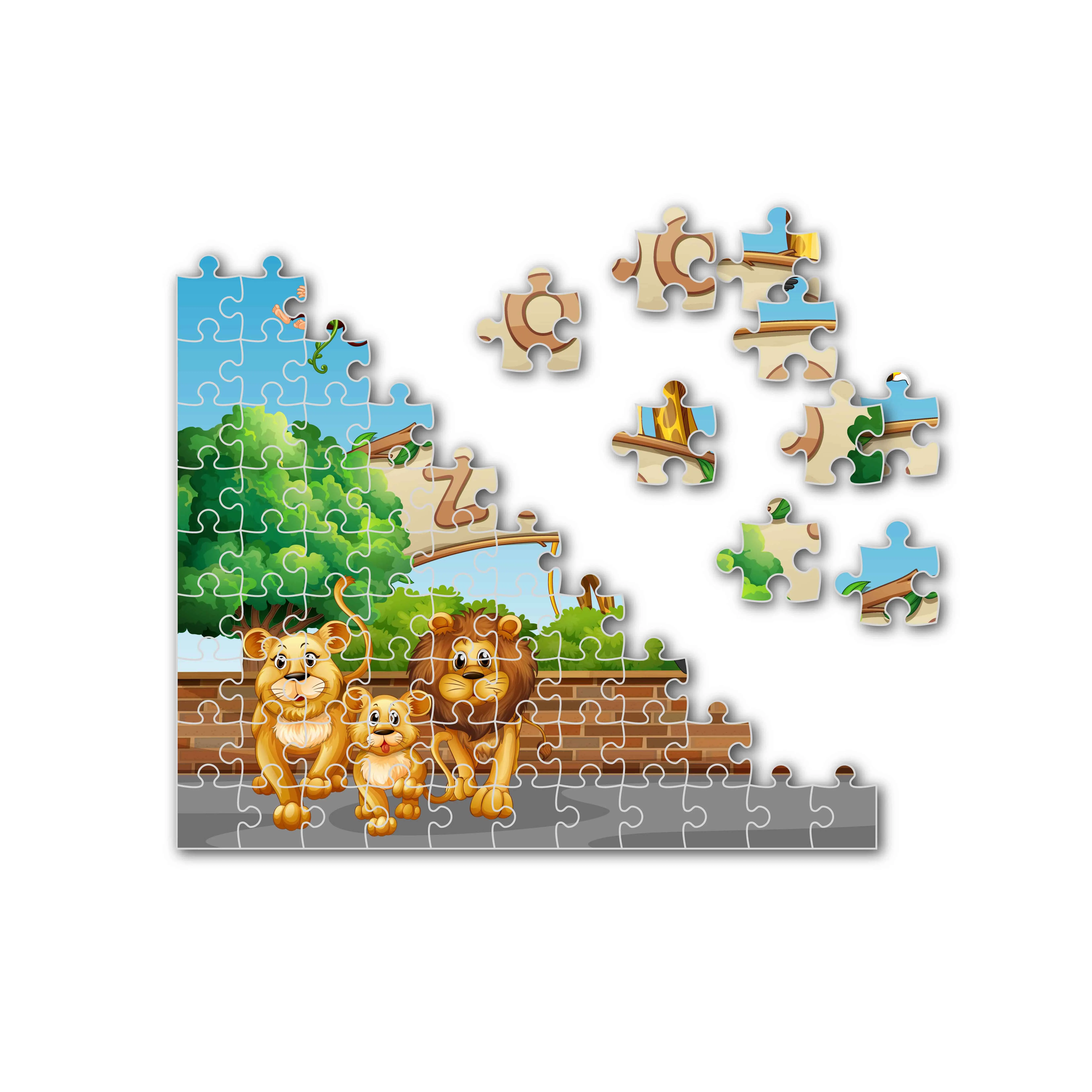 Custom Design Cartoon Educational jigsaw Puzzle Toy Game for Child Full Color Printing