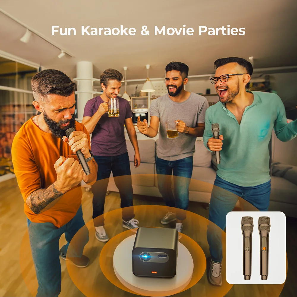 BYINTEK R90 ROCK Full HD 1080P DLP Projector 2200 ANSI Lumens Android TV 11.0 3D 4K BT5.0 Standard Auto-focu  projector