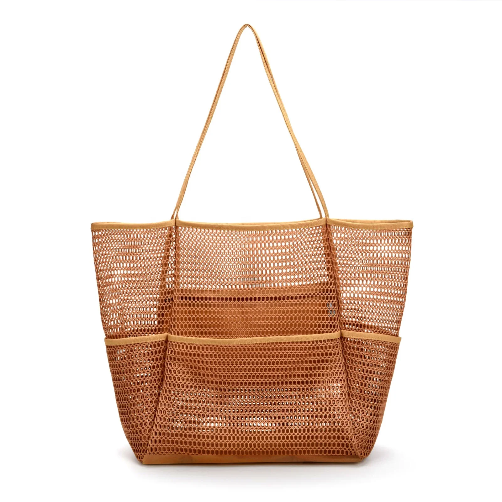 2023 Beach Tote Bag Large Mesh Purse with Zipper, Reusable Women Handbag with Multiple Pockets for Travel, Shopping, School