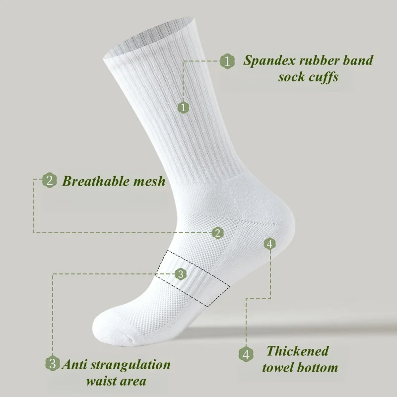 custom logo print Jacquard Logo high quality soft comfortable cotton men crew sports socks