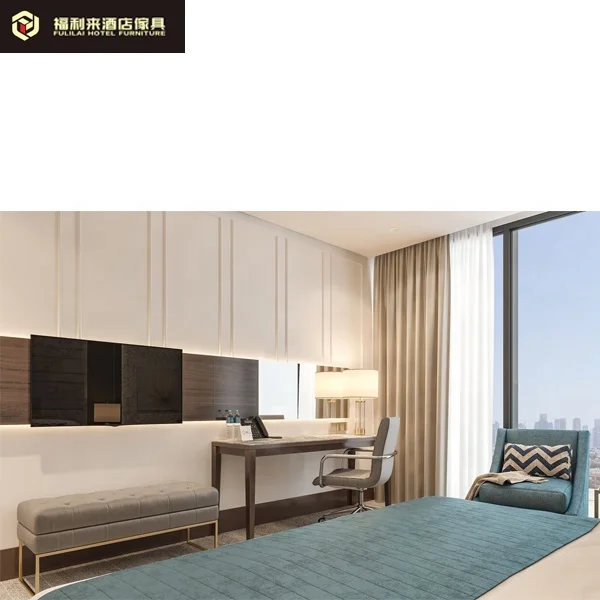 
China Hot sales wooden bedroom furniture set in dexury hotel (FLL-TF-010) 