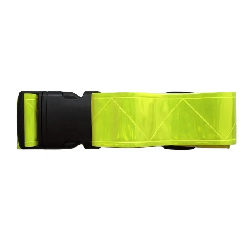 Yellow fluorescent Micro-prism Reflective Belt High Visibility Safety Reflective Buckle Adjustable Reflective Belt High