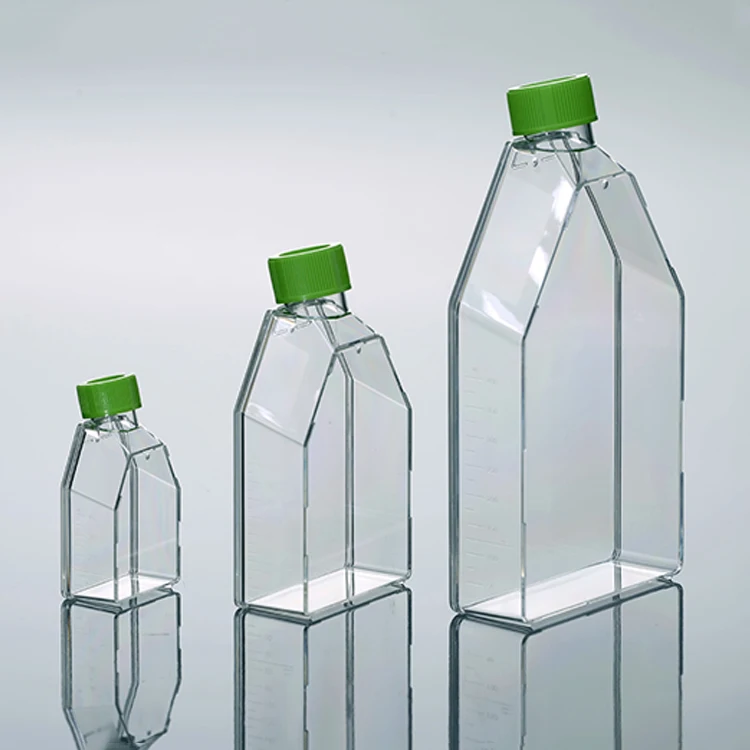 Laboratory products square glass media bottle cell culture flasks with standard