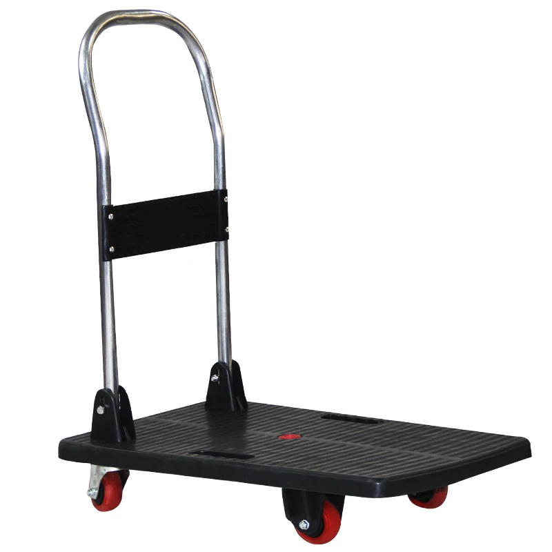 Fashion Design Steel Folding Hand Carts Trolleys Lightweight Dolly Cart Silver Tools Platform Wheel