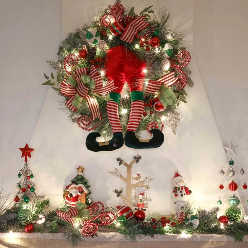 EAGLEGIFTS 30inch christmas outdoor hanging wreath decoration with LED light