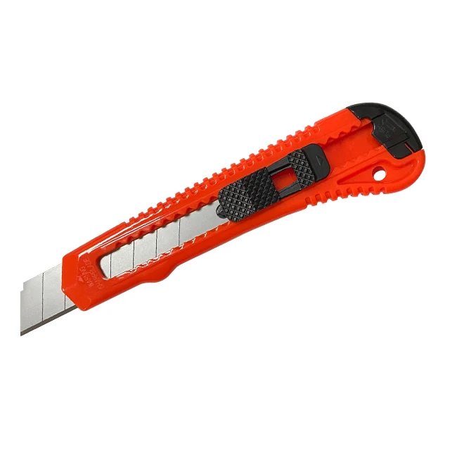 Industrial manual lock retractable snap off knife with plastic handle