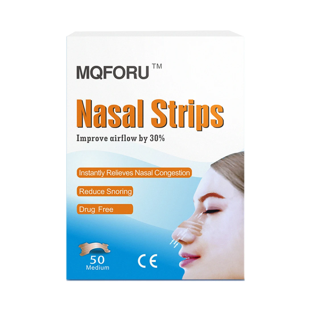 2024 hot sell magnetic nasal breathing strips 50pcs/box MQ breath nasal strip for improve sleep