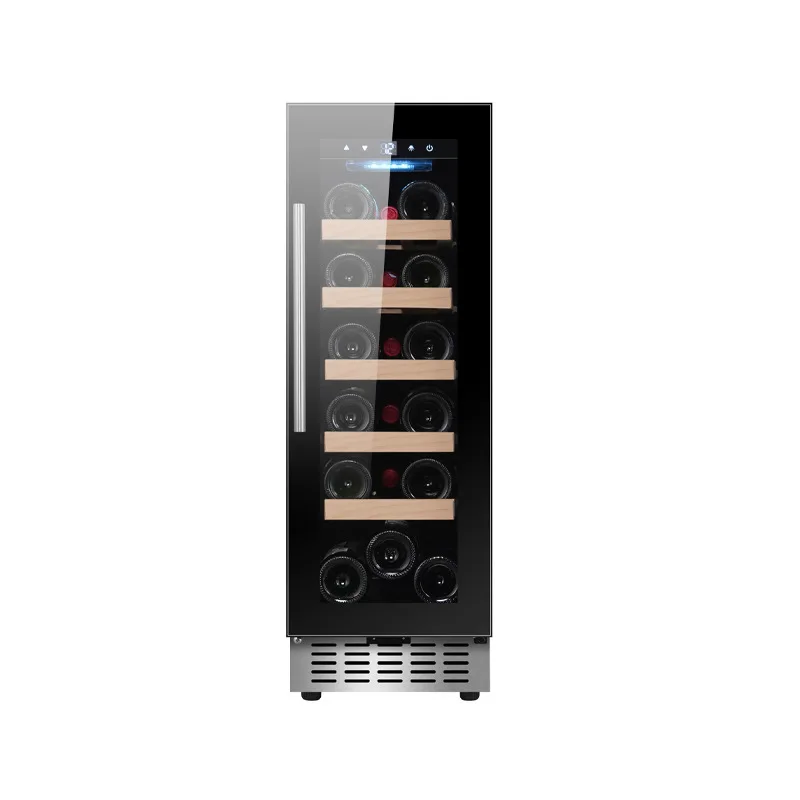18 Bottle Electronic Wine Cooler Home Hotel Use Custom Mini Freestanding Refrigerator LED Light Glass Door Electric Power Source