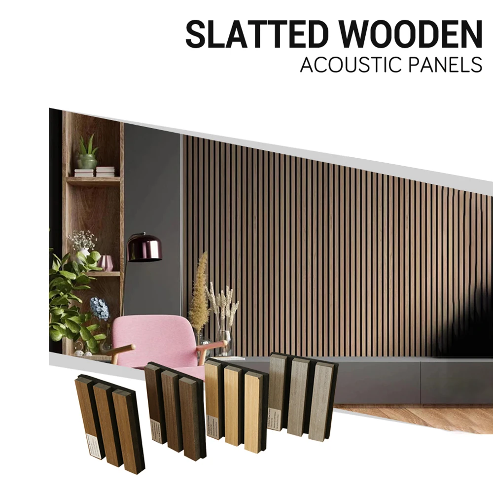 3d Natural Polyester Fiber Mdf Waterproof Panel Sound Absorbing Akupanel Decoration Wall Acoustic Wood Panel Slats