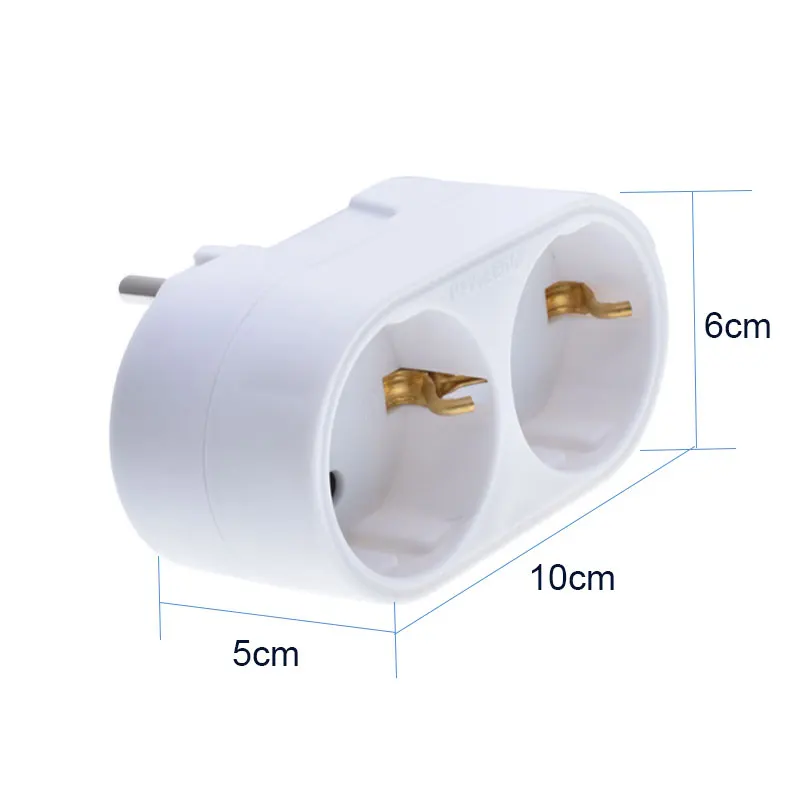 Girl Gift European style 2 ways power extension socket schuko euro plug adapter Euro CEE7/7 Schuko to CEE7/3 wall Outlet Socket