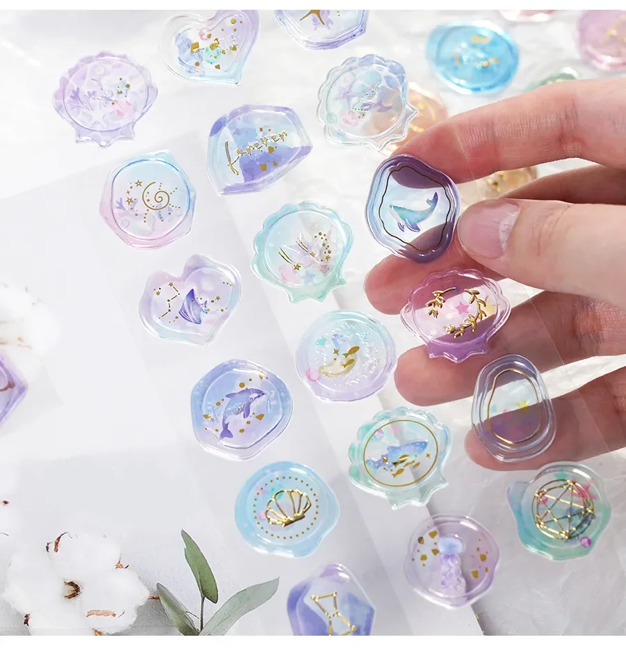 SHANLE Personalized Colorful Children Diy Decorative Transparent 3d Crystal Cartoon Stickers For Kids