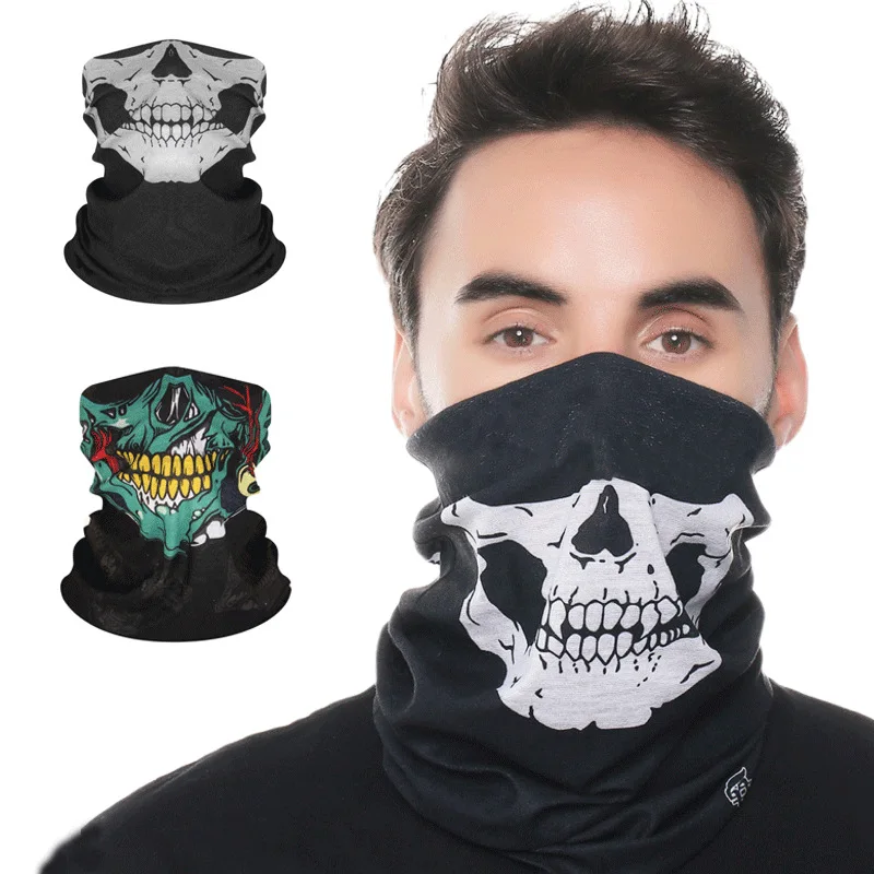 Cheap Wholesale Multifunctional Seamless Tubular Bandanas Skull Design Headwear Neck Gaiter Face Tube Custom Bandana