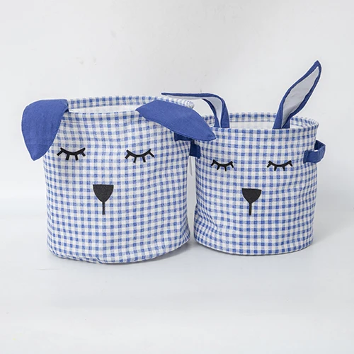 Wholesale Rabbit Ear Seersucker Easter Baskets Easter Bunny Bags Easter Egg Hunt Basket For Kids