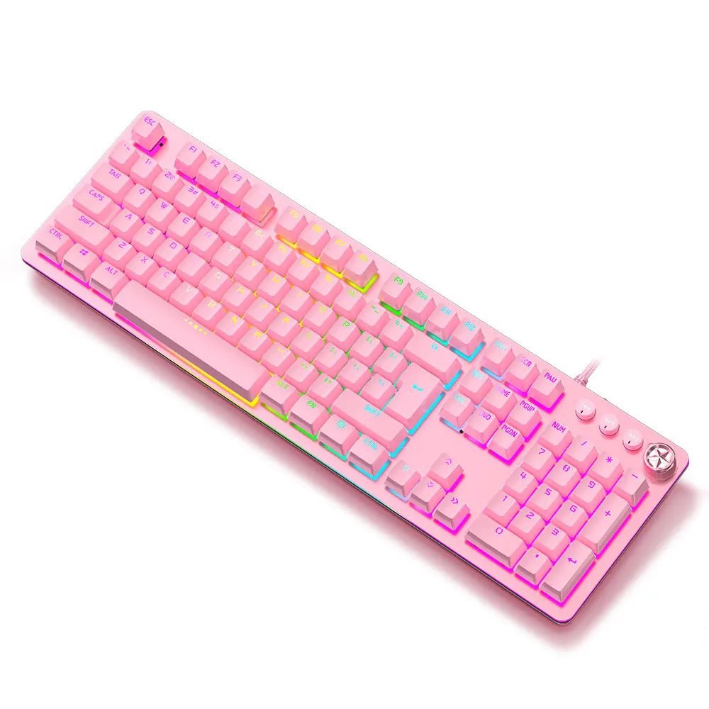 Бесплатный образец Usb винтажная Механическая игровая клавиатура Teclado Gamer