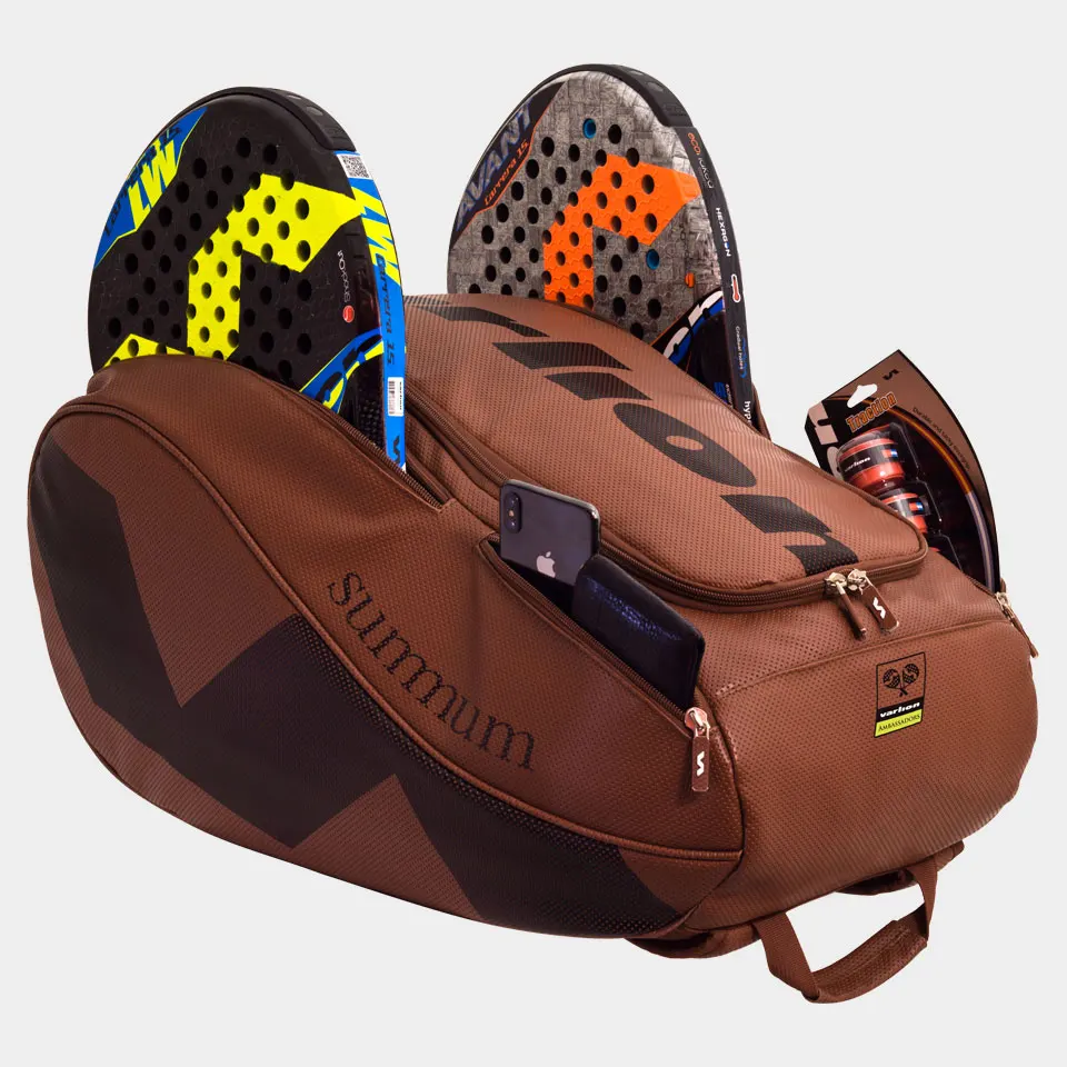 Custom High Quality PU Leather Padel Tennis Bag Bags Duffle Racquet With Shoes