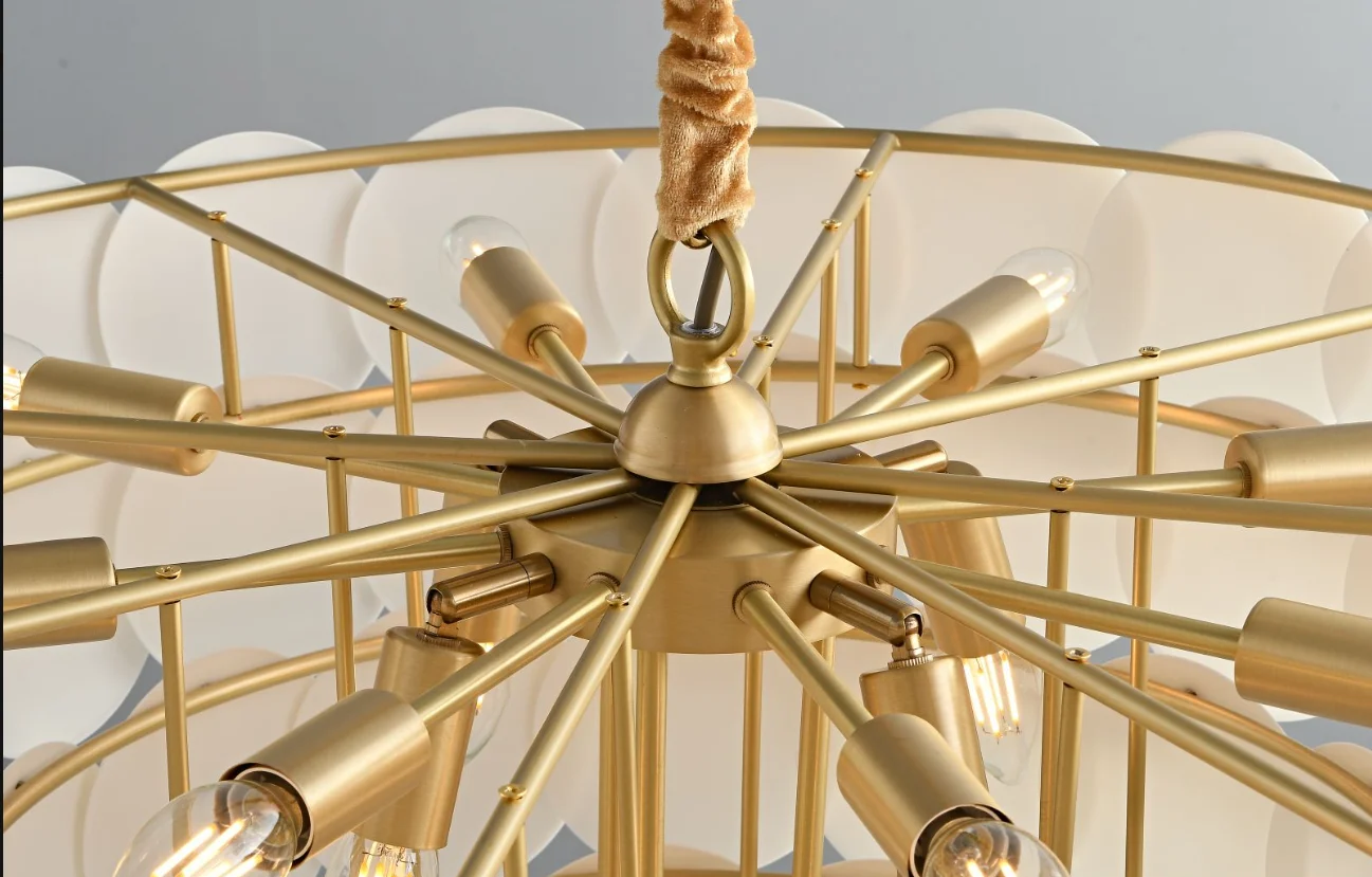 High performance luxury design hardware indoor hotel living room petal wrapping design chandelier pendant lamp