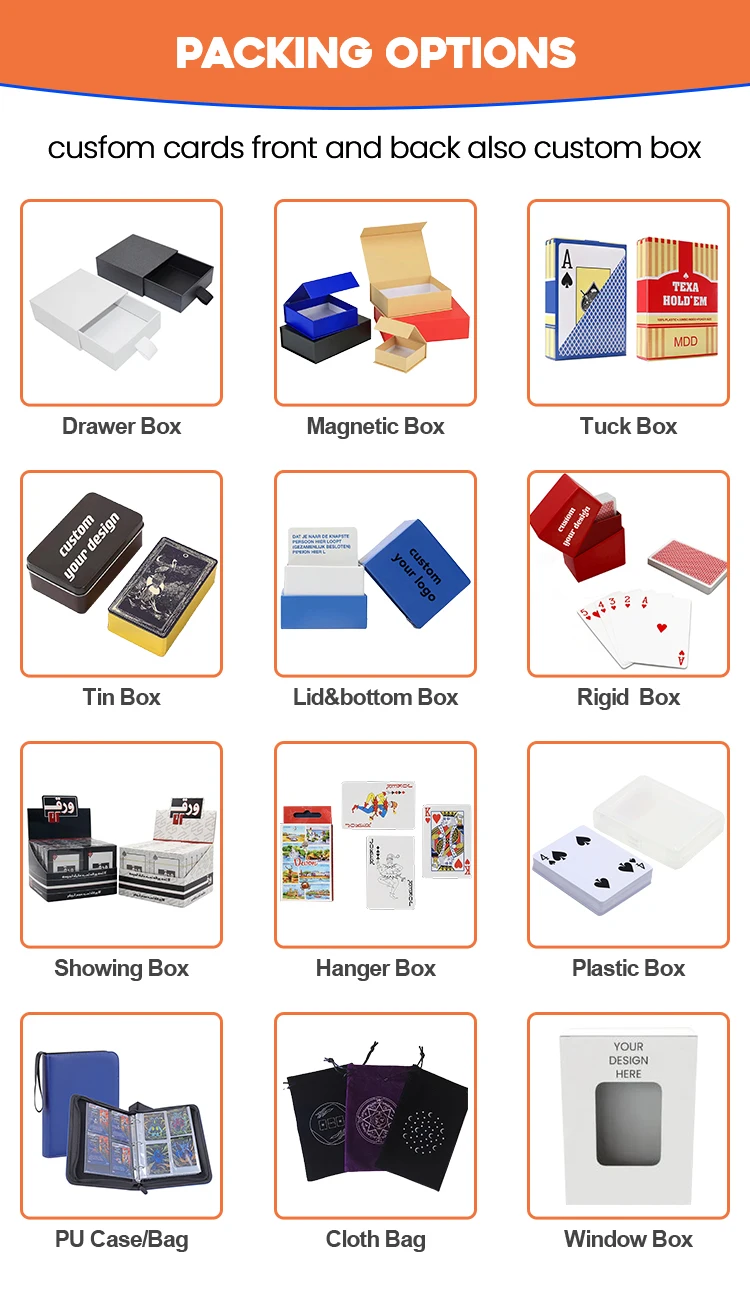 OEM Customizable Design Logo Playing Cards Plastic Poker Cards with Lower MOQ Wholesale for Game Use