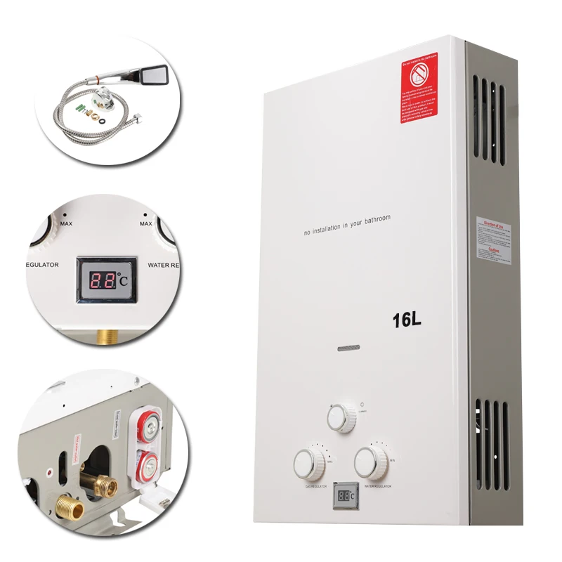 16L 32kW 4.3GPM Outdoor Wall Mounted Portable Smart Shower LPG Instant Propane Tankless Gas Water Heaters For Commercial