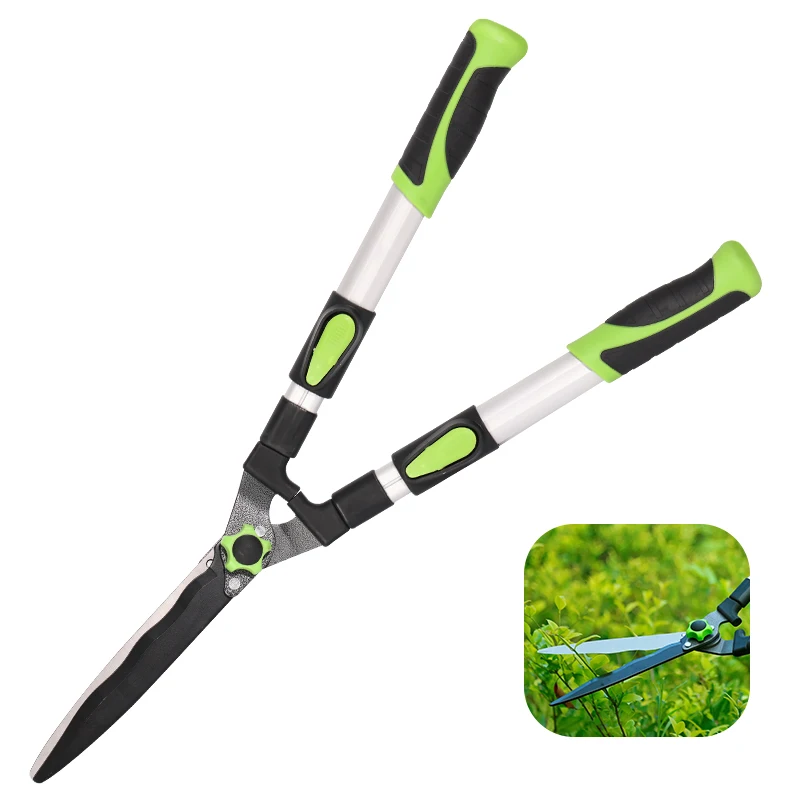 Rust-Proof Non-Stick Ptfe Coating Hedge Shears Portable Extendable Aluminium Handle Hedge Shears