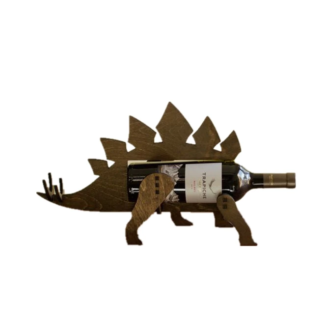 Wooden Dinosaur Wine Rack Wood Animals  wine bottle holders assembling laser cutting engraving DXF SVG CDR files cnc pattern