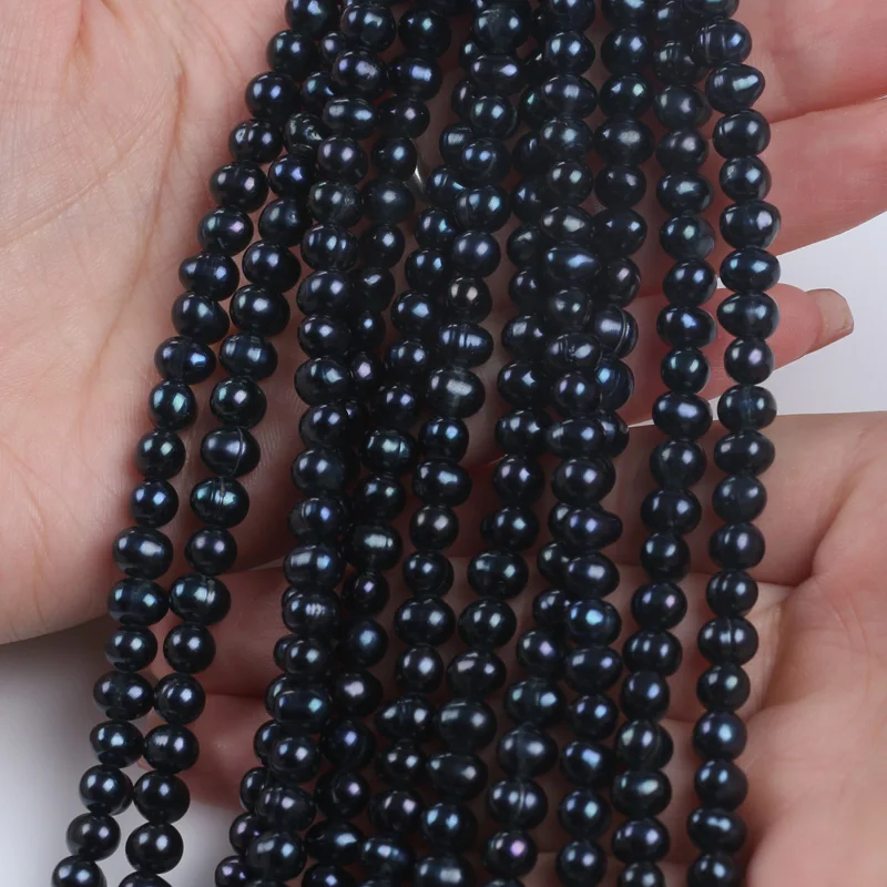 5-6mm Manufacturers Wholesale Natural Freshwater Black Potato Pearl Beads For Diy Bracelet Necklace