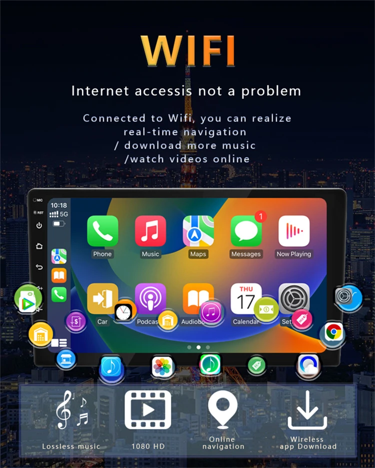 Factory Best Touch Screen for Universal car GPS WIFI Android 11 car Video Player With Factory price discount