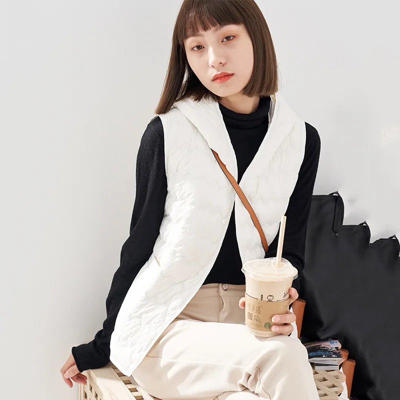 New Casual Warm Sleeveless Coat Jacket Vest Women Winter Coat Hoodie Puffer Vest