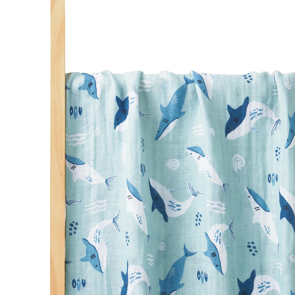 Happyflute skin-friendly all cotton baby wrap  2 layers non-fading muslin swaddle with screen printed
