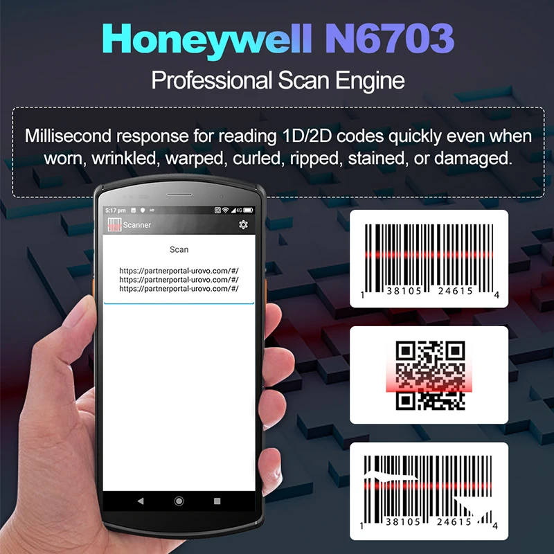 Портативный КПК Orchid DT50 на android 9 0 4G Wi-Fi GPS NFC RFID портативный терминал данных промышленные со сканером штрих-кодов