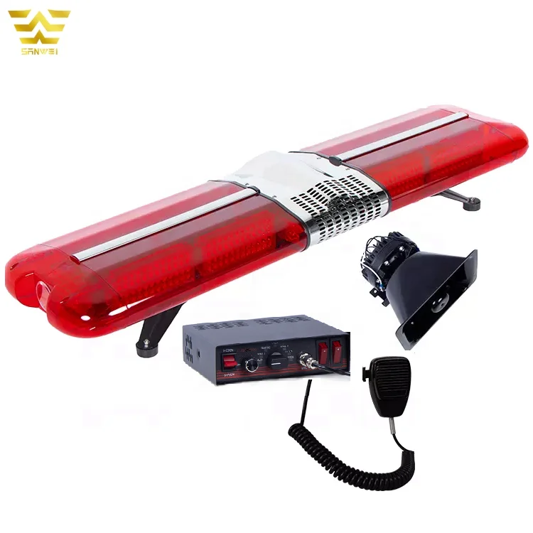 DC12V 120watts revolving smd led police light bar red blue lightbar with alarm speaker