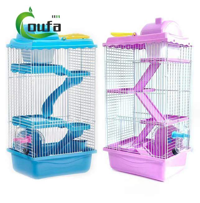 Роскошная оптовая продажа портативная клетка для домика хомяка трехслойная палуба замок Вилла гнездо товары домашних животных