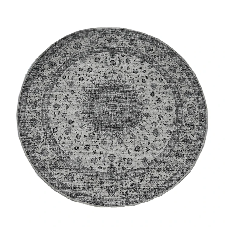 Wholesale European Style Custom Round Living Room Print Rug Coffee Table Floor Mat