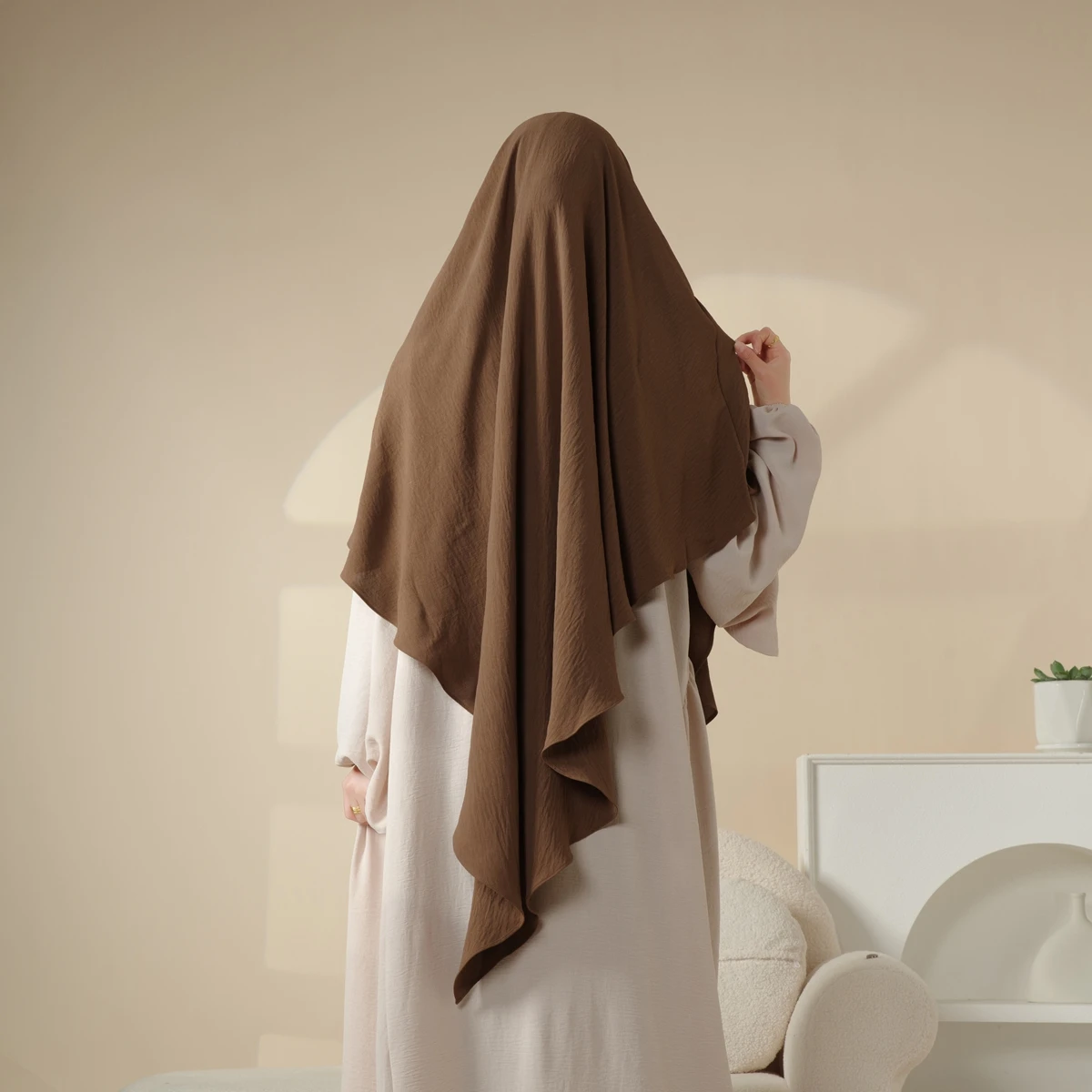 New Arrival Europe America Open Reversible Modest Abaya Muslim Dresses Instant Satin Silk Hijab