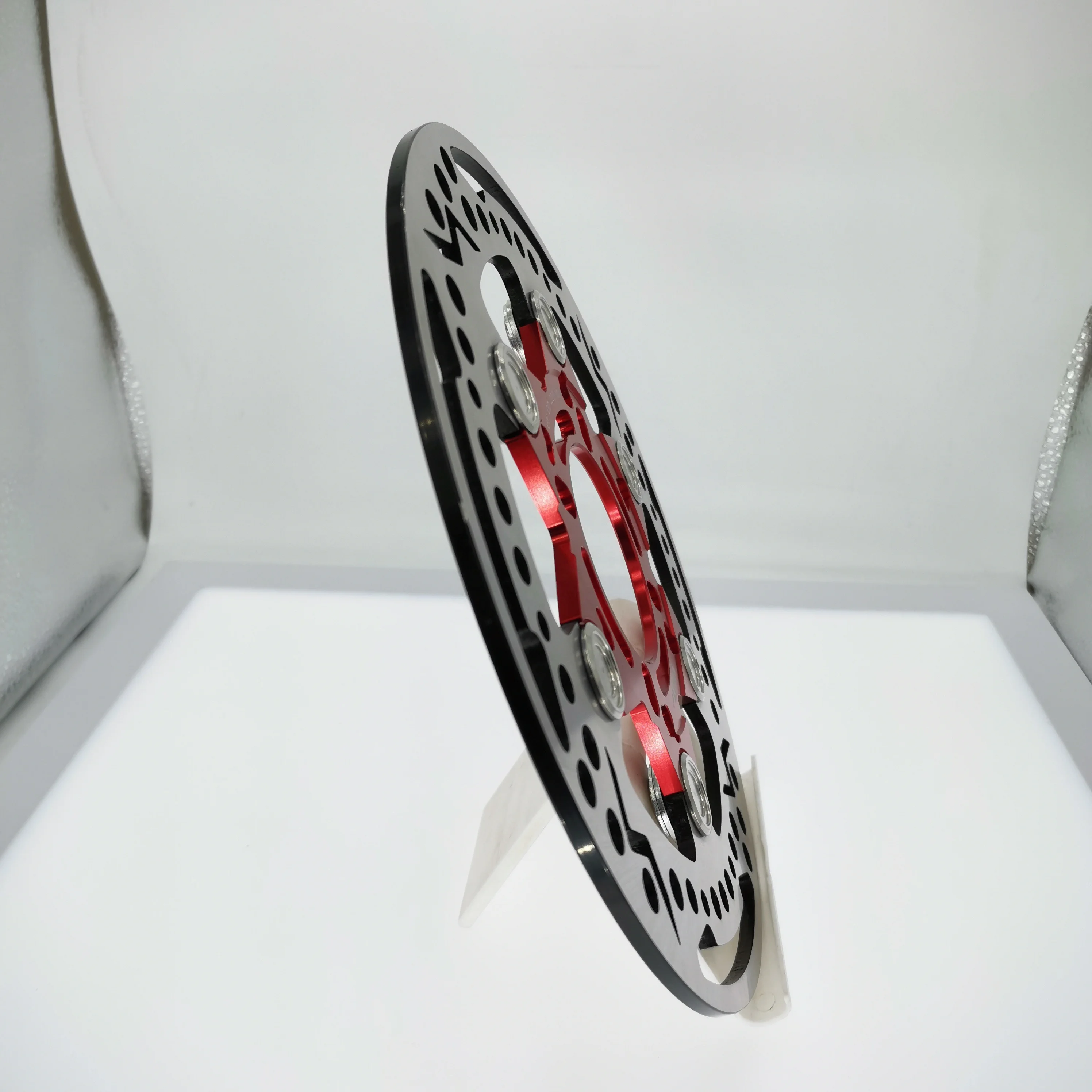 Manufacturer OEM  220mm CNC T6061 T7075 Aluminium alloy anodized color  Motorcycle  front brake disc brake rotor  pads parts