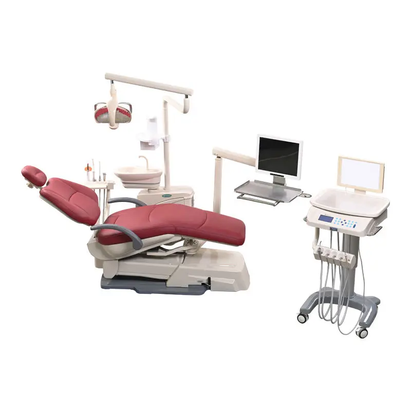 China fengdan dental chair hospital clinic dental equipment Electric Leather Ce 4 Holes dental units chairs for cheap price