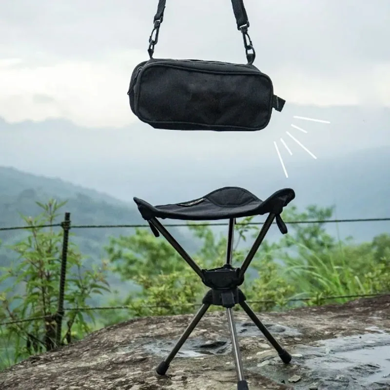 Super mini folding stool hiking fishing bbq portable lightweight outdoor stool tripod 7075 aluminium alloy high quality stool