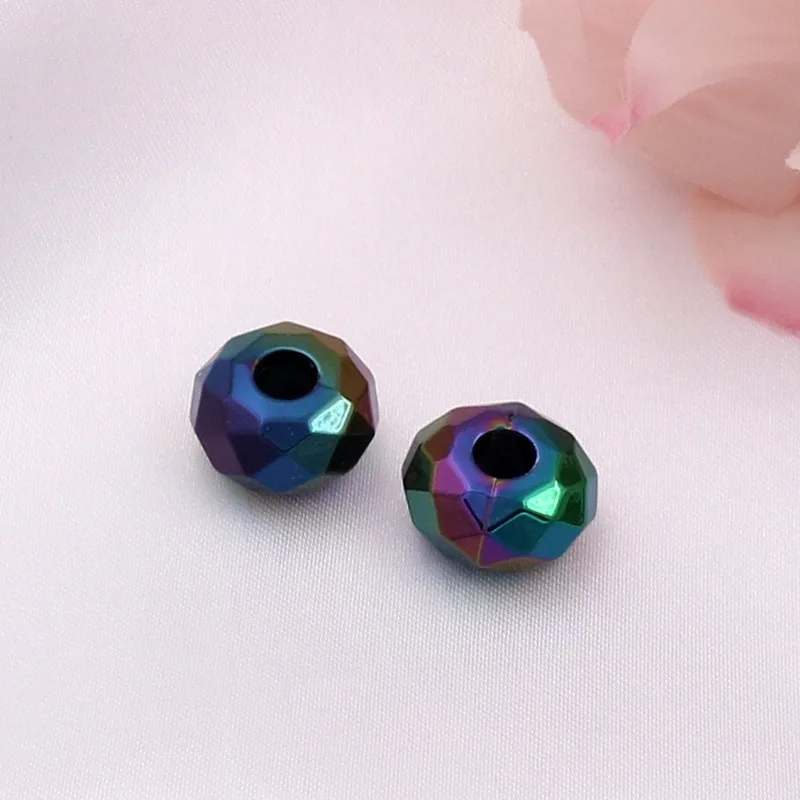 Wholesale Large Hole Acrylic 14mm Round Multicolor Electroplate Crystal Loose Diy Beads For Making Pen Bracelets